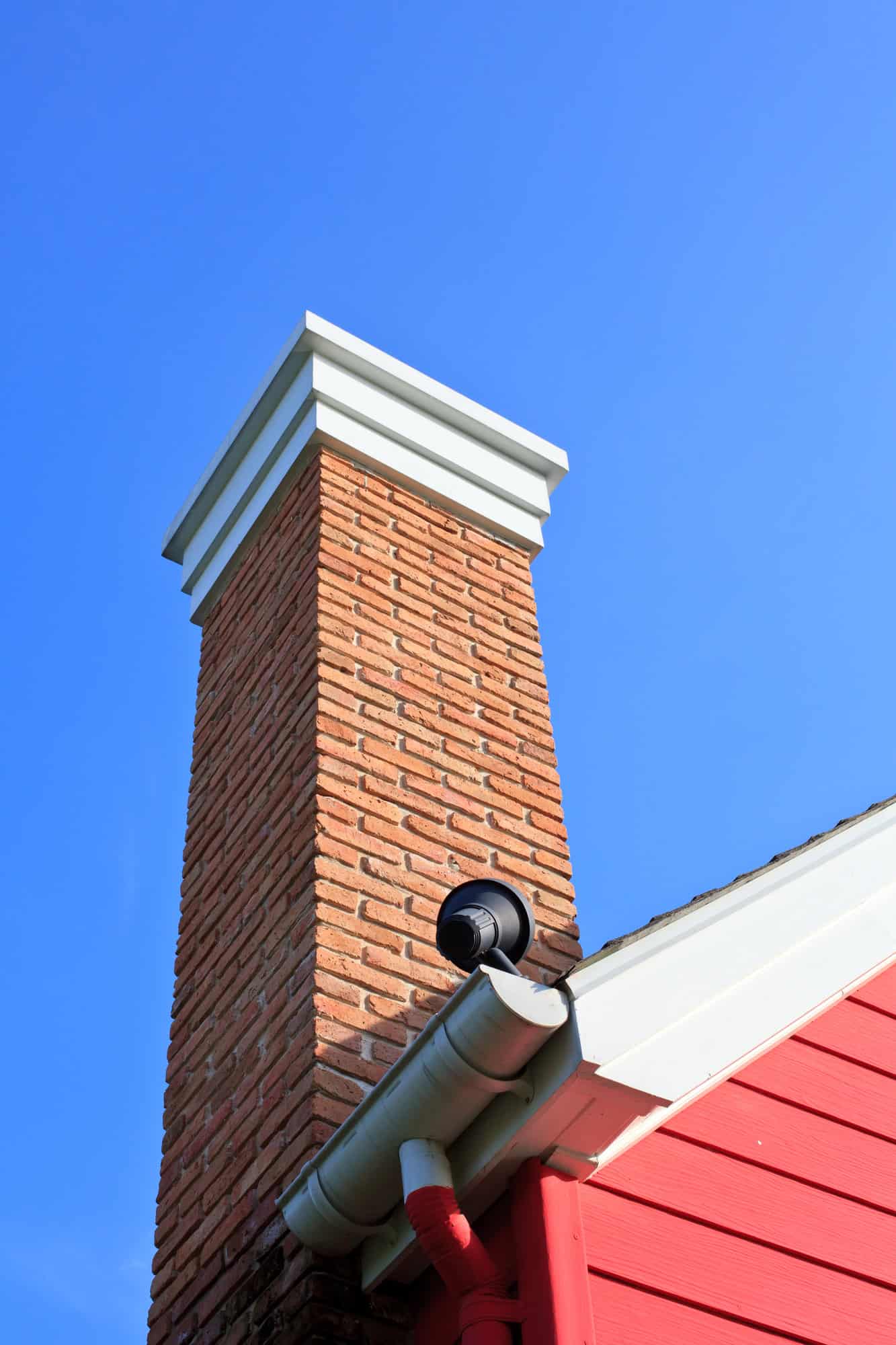 brick chimney high angle in Boston MA
