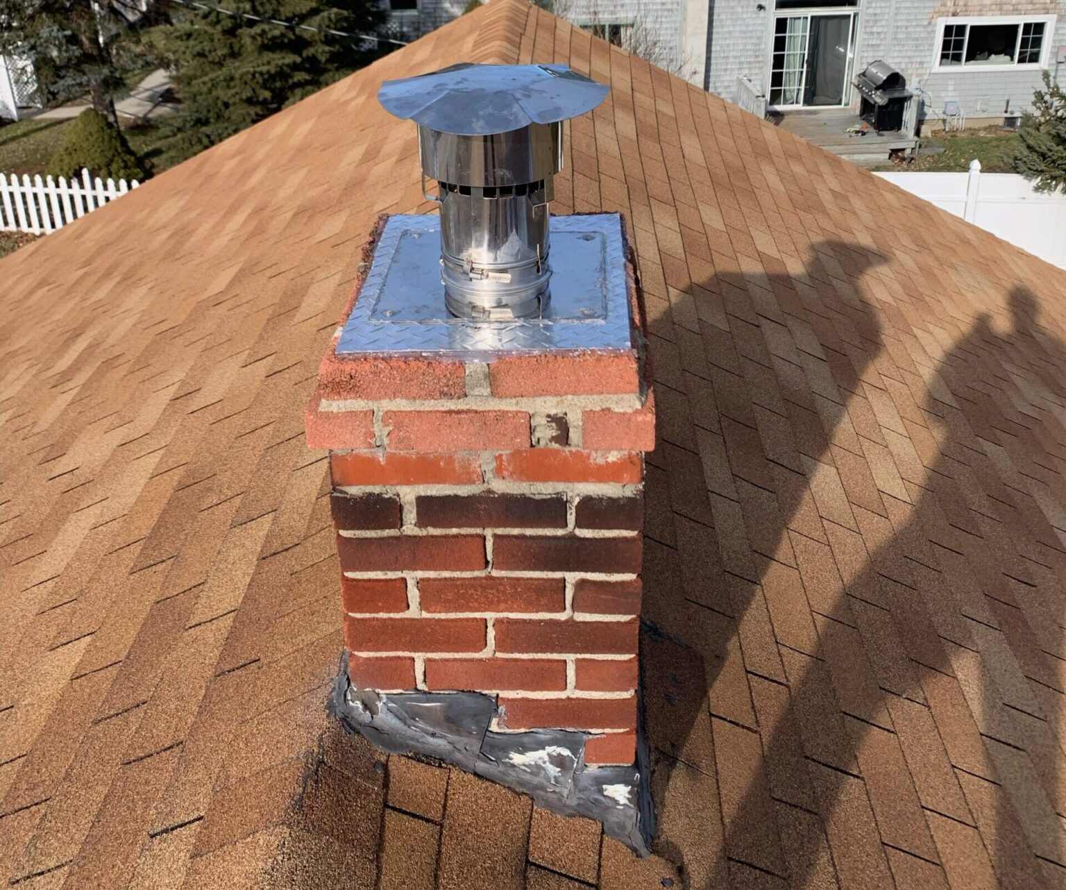 new single flue chimney cap installed