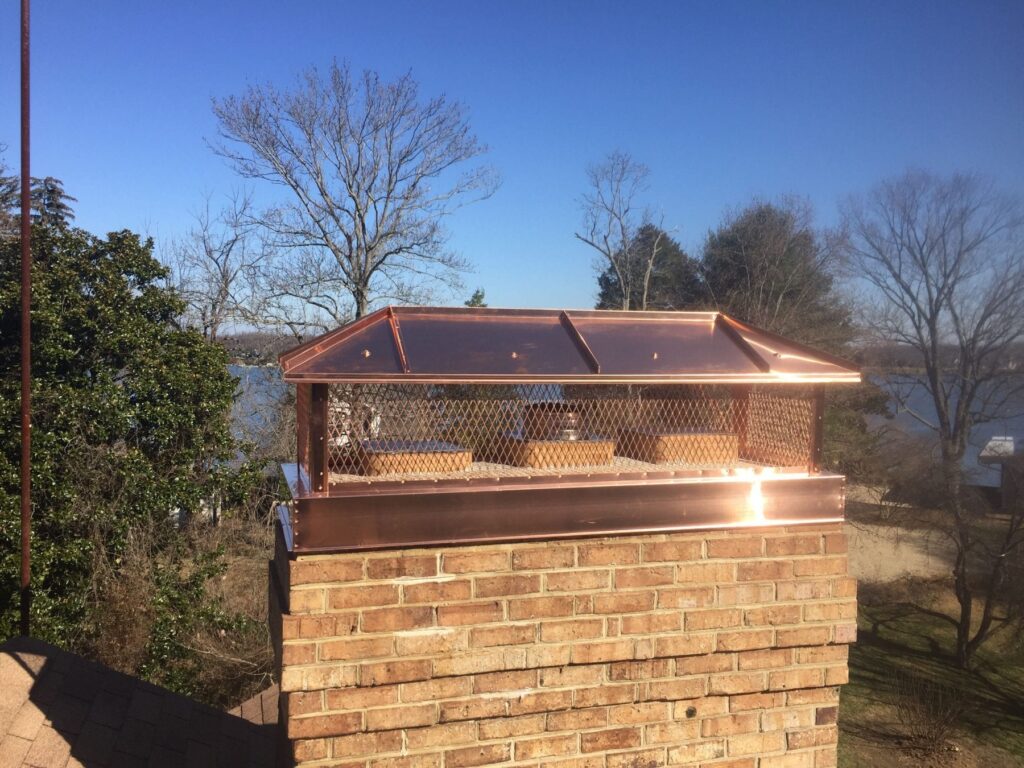 multi-flue copper chimney cap in rhode island